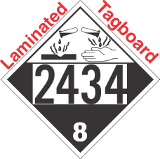 Corrosive Class 8 UN2434 Tagboard DOT Placard