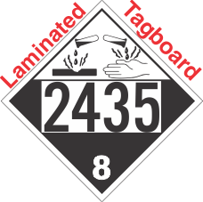 Corrosive Class 8 UN2435 Tagboard DOT Placard
