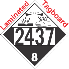 Corrosive Class 8 UN2437 Tagboard DOT Placard