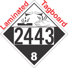 Corrosive Class 8 UN2443 Tagboard DOT Placard