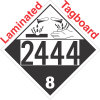 Corrosive Class 8 UN2444 Tagboard DOT Placard