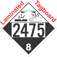 Corrosive Class 8 UN2475 Tagboard DOT Placard