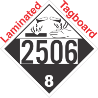 Corrosive Class 8 UN2506 Tagboard DOT Placard