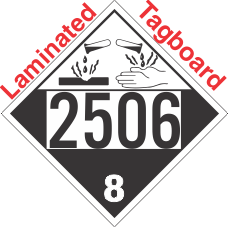 Corrosive Class 8 UN2506 Tagboard DOT Placard