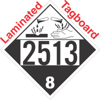 Corrosive Class 8 UN2513 Tagboard DOT Placard