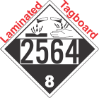 Corrosive Class 8 UN2564 Tagboard DOT Placard
