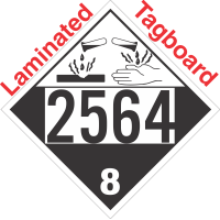 Corrosive Class 8 UN2564 Tagboard DOT Placard