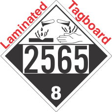 Corrosive Class 8 UN2565 Tagboard DOT Placard