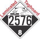 Corrosive Class 8 UN2576 Tagboard DOT Placard