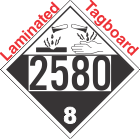 Corrosive Class 8 UN2580 Tagboard DOT Placard