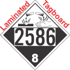 Corrosive Class 8 UN2586 Tagboard DOT Placard