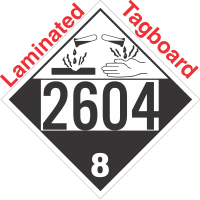 Corrosive Class 8 UN2604 Tagboard DOT Placard