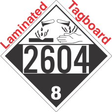 Corrosive Class 8 UN2604 Tagboard DOT Placard