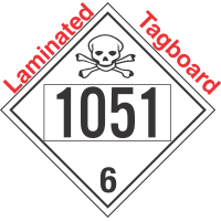 Poison Toxic Class 6.1 UN1051 Tagboard DOT Placard