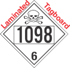 Poison Toxic Class 6.1 UN1098 Tagboard DOT Placard