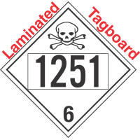 Poison Toxic Class 6.1 UN1251 Tagboard DOT Placard