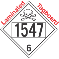 Poison Toxic Class 6.1 UN1547 Tagboard DOT Placard