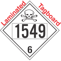 Poison Toxic Class 6.1 UN1549 Tagboard DOT Placard