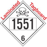 Poison Toxic Class 6.1 UN1551 Tagboard DOT Placard