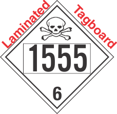 Poison Toxic Class 6.1 UN1555 Tagboard DOT Placard