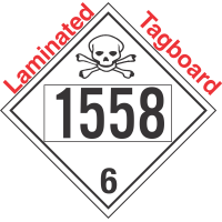 Poison Toxic Class 6.1 UN1558 Tagboard DOT Placard