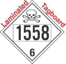 Poison Toxic Class 6.1 UN1558 Tagboard DOT Placard