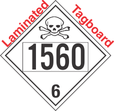 Poison Toxic Class 6.1 UN1560 Tagboard DOT Placard