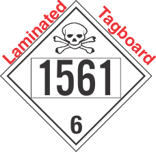 Poison Toxic Class 6.1 UN1561 Tagboard DOT Placard