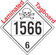 Poison Toxic Class 6.1 UN1566 Tagboard DOT Placard