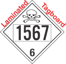Poison Toxic Class 6.1 UN1567 Tagboard DOT Placard