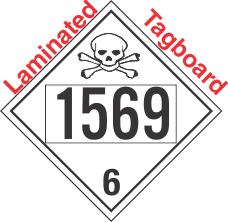 Poison Toxic Class 6.1 UN1569 Tagboard DOT Placard