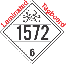 Poison Toxic Class 6.1 UN1572 Tagboard DOT Placard