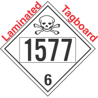 Poison Toxic Class 6.1 UN1577 Tagboard DOT Placard