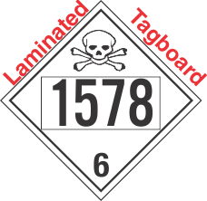 Poison Toxic Class 6.1 UN1578 Tagboard DOT Placard