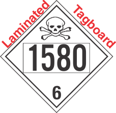 Poison Toxic Class 6.1 UN1580 Tagboard DOT Placard