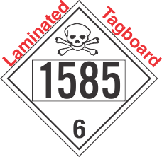 Poison Toxic Class 6.1 UN1585 Tagboard DOT Placard