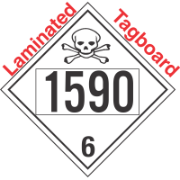 Poison Toxic Class 6.1 UN1590 Tagboard DOT Placard