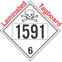 Poison Toxic Class 6.1 UN1591 Tagboard DOT Placard