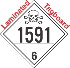 Poison Toxic Class 6.1 UN1591 Tagboard DOT Placard
