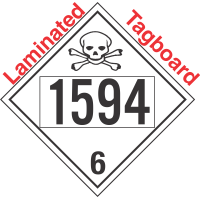 Poison Toxic Class 6.1 UN1594 Tagboard DOT Placard