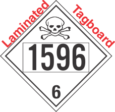 Poison Toxic Class 6.1 UN1596 Tagboard DOT Placard