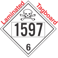 Poison Toxic Class 6.1 UN1597 Tagboard DOT Placard