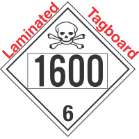 Poison Toxic Class 6.1 UN1600 Tagboard DOT Placard