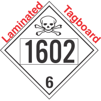 Poison Toxic Class 6.1 UN1602 Tagboard DOT Placard