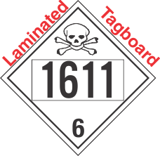 Poison Toxic Class 6.1 UN1611 Tagboard DOT Placard