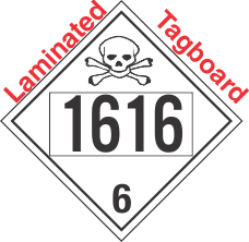 Poison Toxic Class 6.1 UN1616 Tagboard DOT Placard