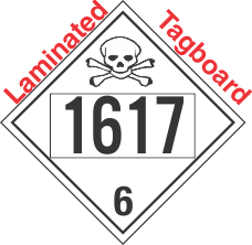 Poison Toxic Class 6.1 UN1617 Tagboard DOT Placard