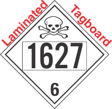 Poison Toxic Class 6.1 UN1627 Tagboard DOT Placard