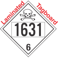 Poison Toxic Class 6.1 UN1631 Tagboard DOT Placard