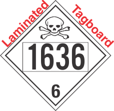 Poison Toxic Class 6.1 UN1636 Tagboard DOT Placard